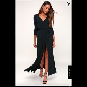 Lulu’s Black Wrap Maxi Dress